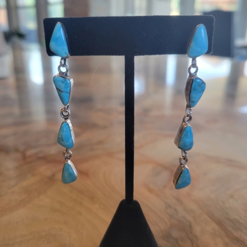 Authenic Turquoise Stone Dangle Earrings